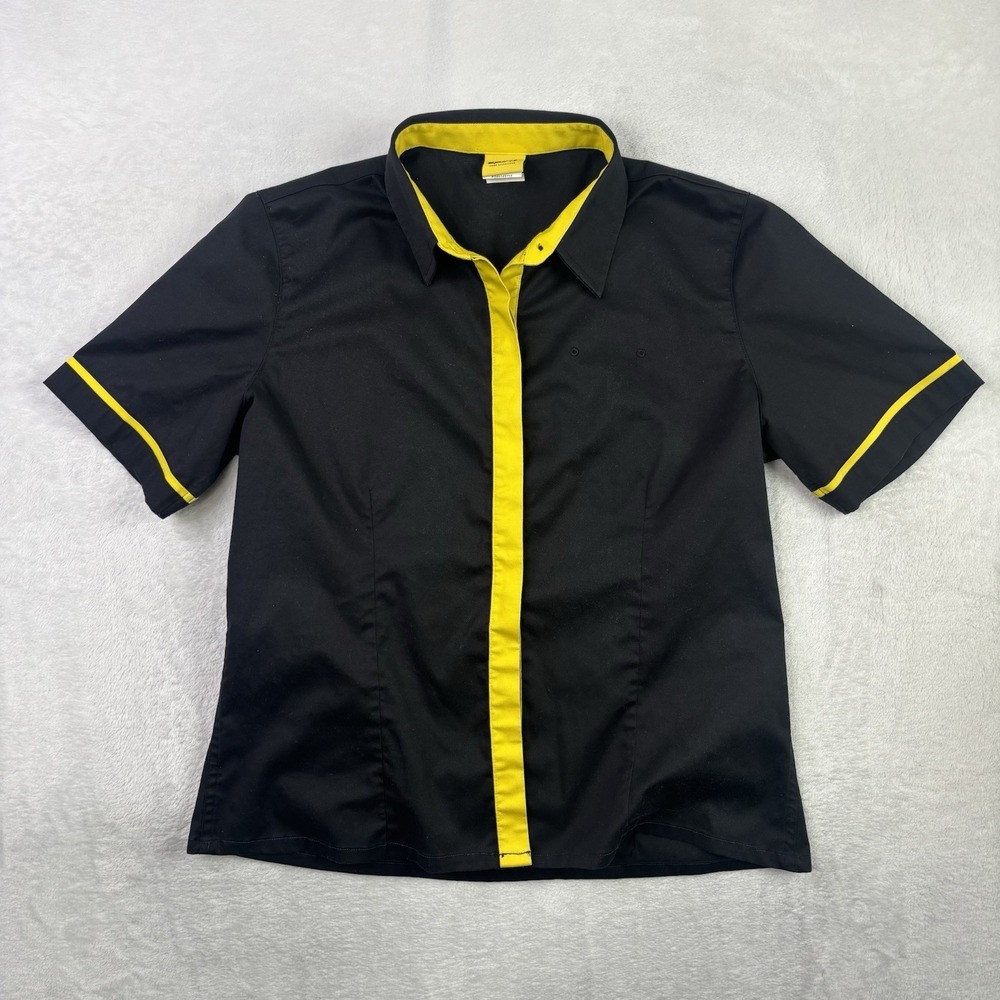 Spirit Airlines Button Up Collared Short Sleeve Uniform Shirt Women's Medium
